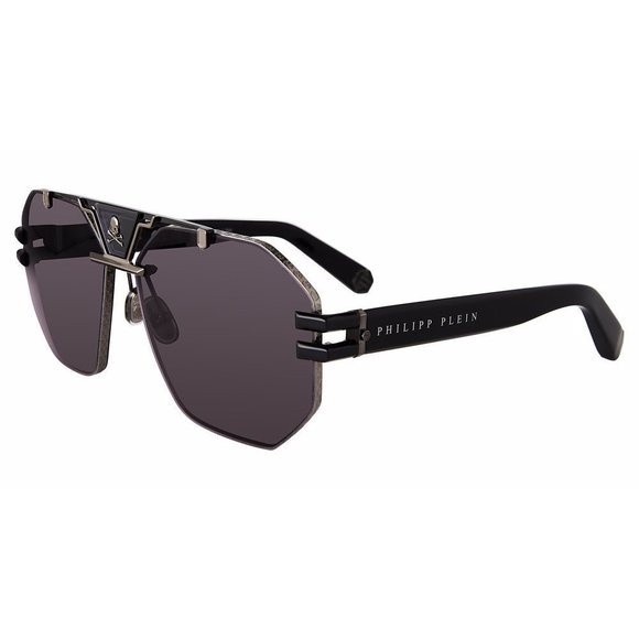 PHILIPP PLEIN SUN SPP077V Sunglasses GUN-BLACK-0K59 63mm